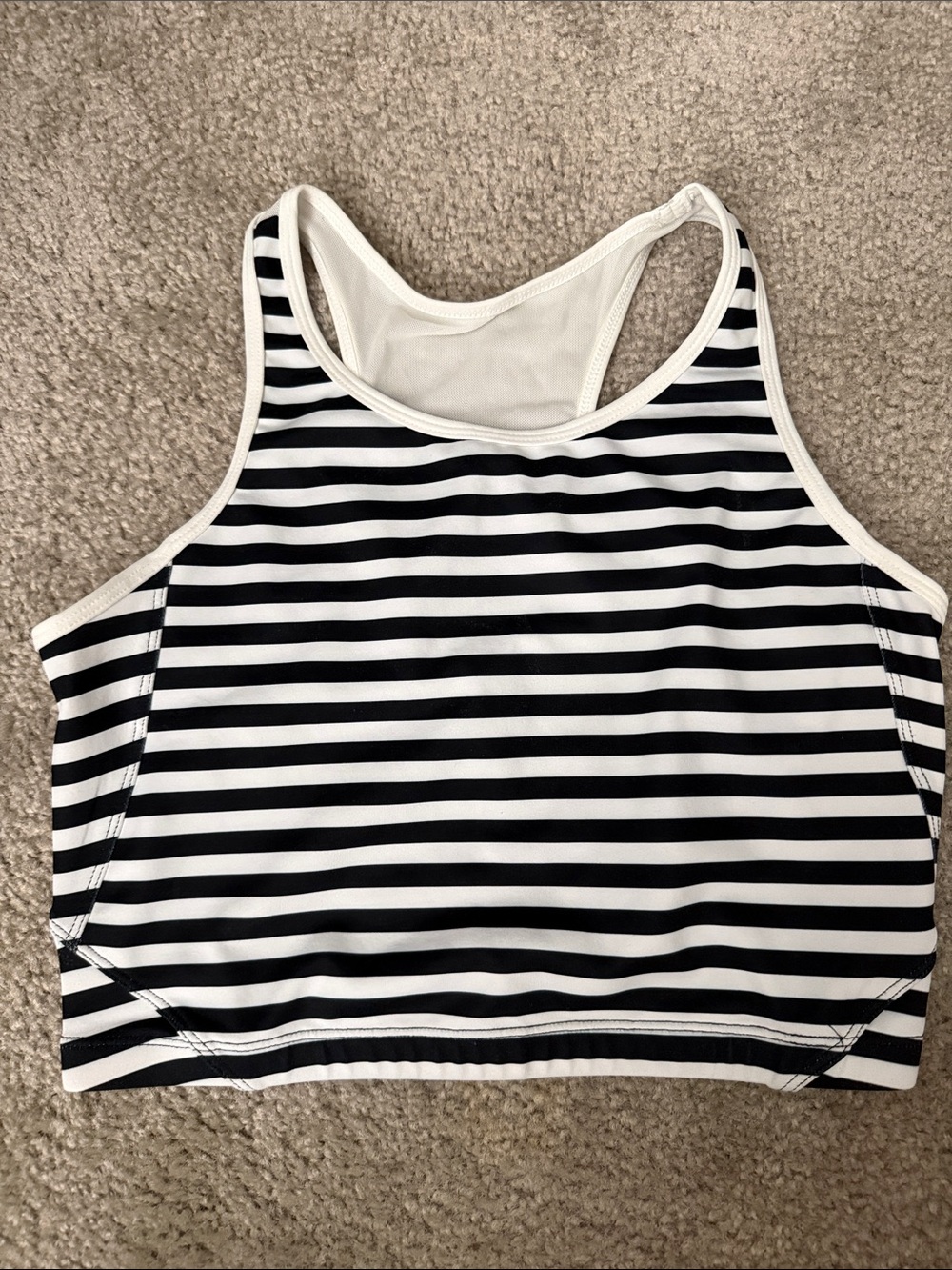 Born Primitive Black and White Striped Racerback Sports Bra